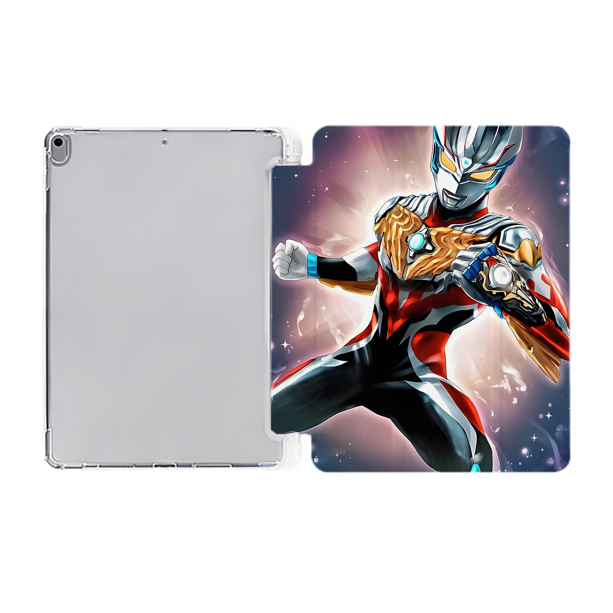 （画像用） ウルトラマン Ultraman IPad ケース ペン収納付き 三つ折りスタンド PUレザー×シリコン 対応機種9.5/10.5/10.9インチ